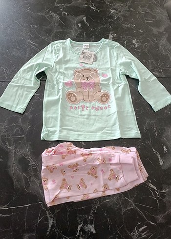 Kız Çocuk Triko Pijama Takımı, Uzun Kollu, Baskılı - Görsel 3