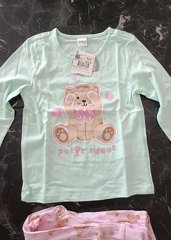 Kız Çocuk Triko Pijama Takımı, Uzun Kollu, Baskılı - Görsel 5