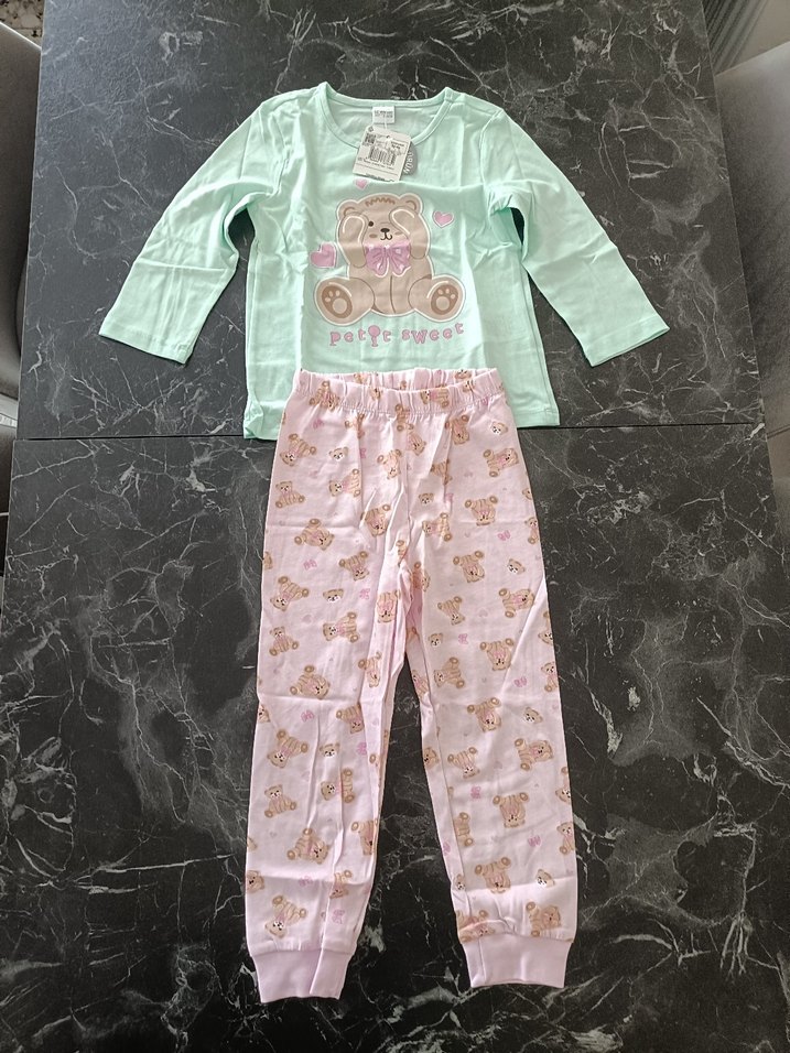 Kız Çocuk Triko Pijama Takımı, Uzun Kollu, Baskılı - Görsel 4