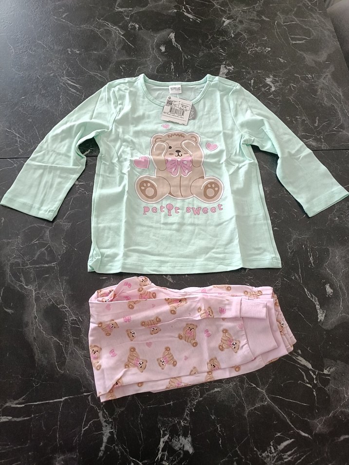 Kız Çocuk Triko Pijama Takımı, Uzun Kollu, Baskılı - Görsel 3