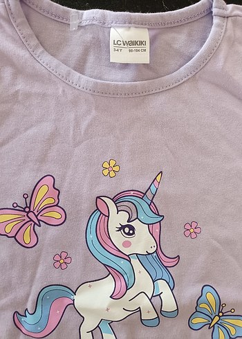 Lcw Kız Çocuk Mor Unicorn Baskılı Pijama Takımı - Görsel 3