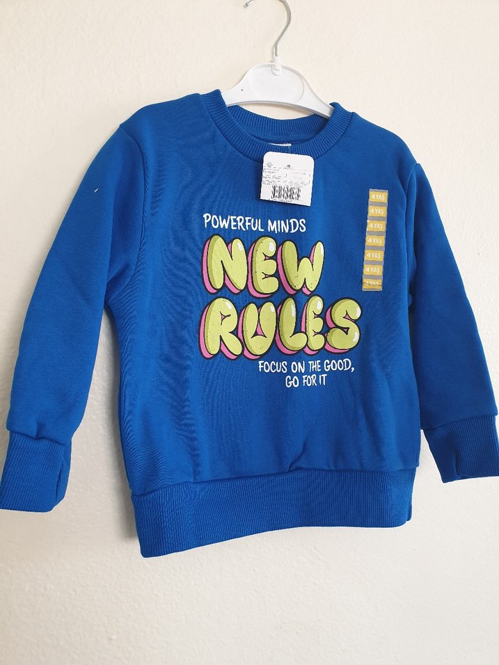 Lcw Erkek Çocuk Renkli Baskılı Mavi Sweatshirt - Görsel 3