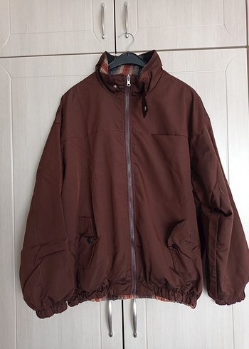 Kahverengi Ekose Fermuarlı Erkek Sweatshirt - Görsel 4