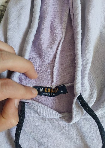 Mor Kapüşonlu Rahat Kesim Kadın Sweatshirt - Görsel 5