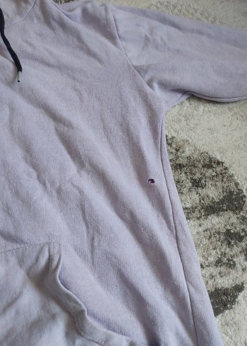 Mor Kapüşonlu Rahat Kesim Kadın Sweatshirt - Görsel 2