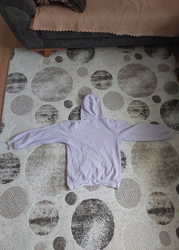 Mor Kapüşonlu Rahat Kesim Kadın Sweatshirt - Görsel 6