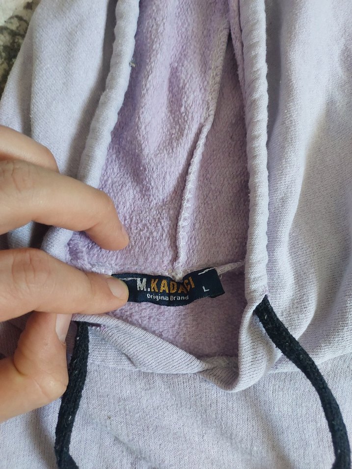 Mor Kapüşonlu Rahat Kesim Kadın Sweatshirt - Görsel 5