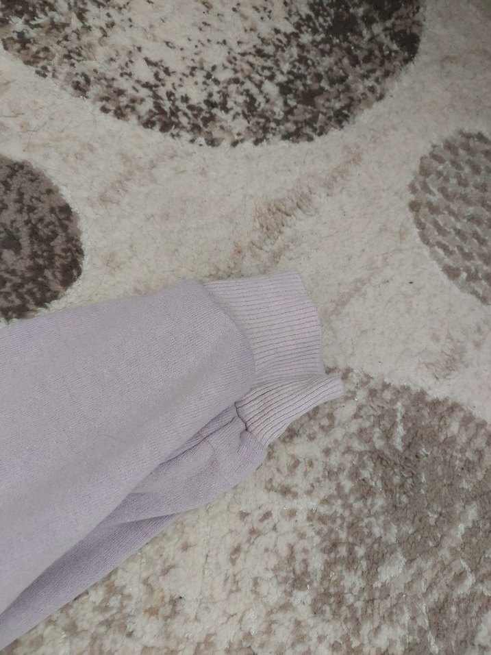 Mor Kapüşonlu Rahat Kesim Kadın Sweatshirt - Görsel 4