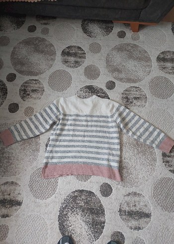 lc waikiki Gri Çizgili Kadın Triko Kazak - Görsel 5