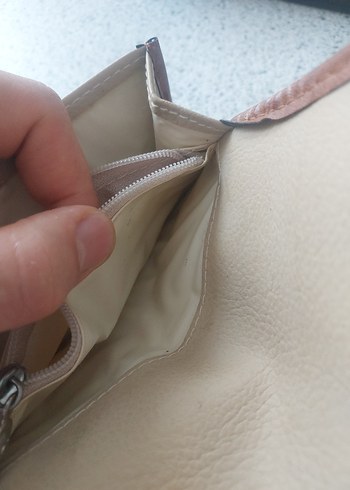 Bej Deri Kadın Cüzdanı, Kayışlı - Görsel 6