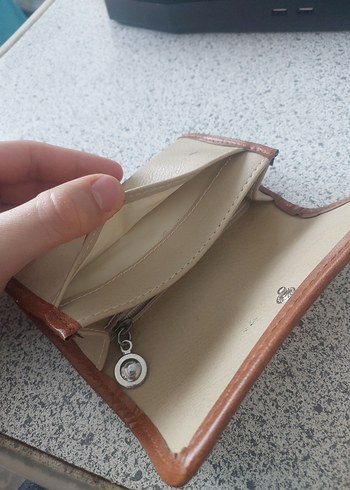 Bej Deri Kadın Cüzdanı, Kayışlı - Görsel 4