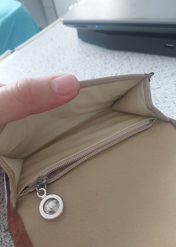 Bej Deri Kadın Cüzdanı, Kayışlı - Görsel 5