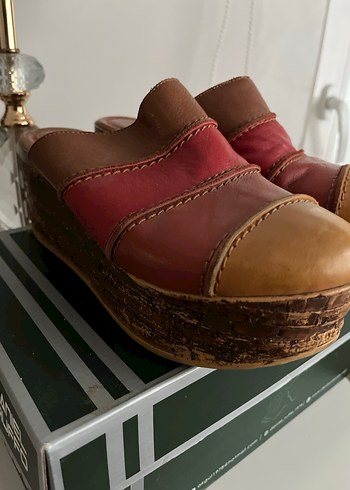 Seda marka Kahverengi Deri Dolgu Topuk Espadril - Görsel 6