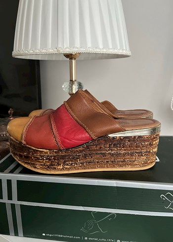 Seda marka Kahverengi Deri Dolgu Topuk Espadril - Görsel 7