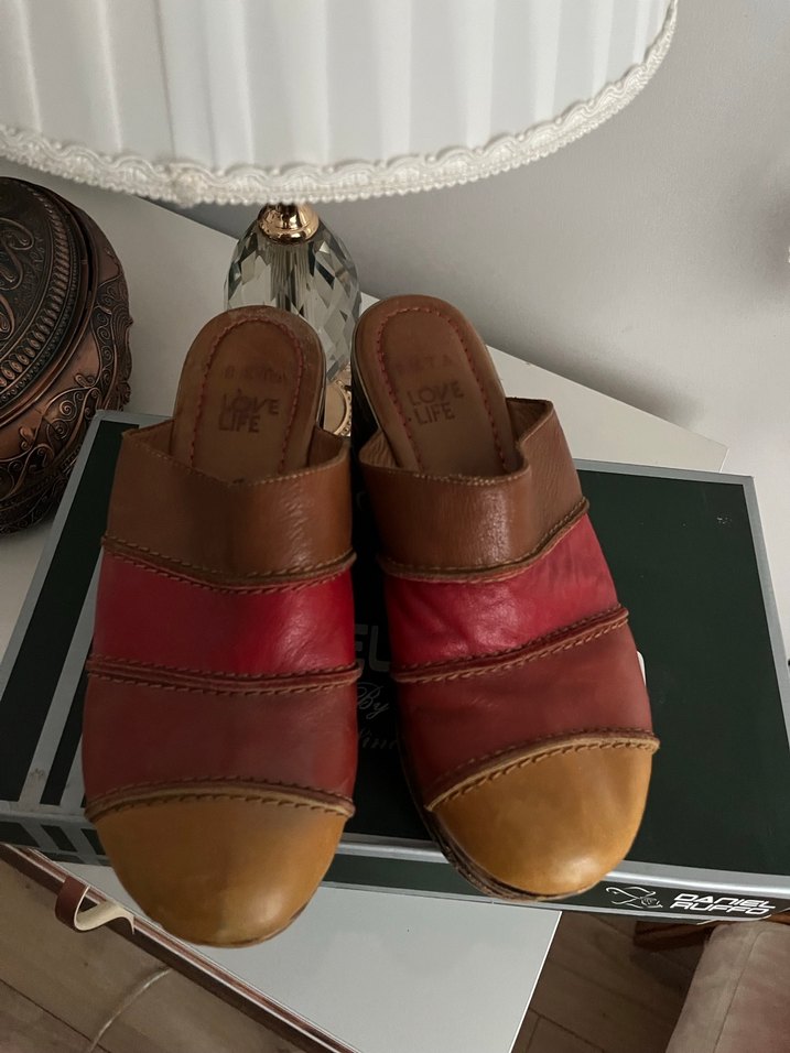 Seda marka Kahverengi Deri Dolgu Topuk Espadril - Görsel 3