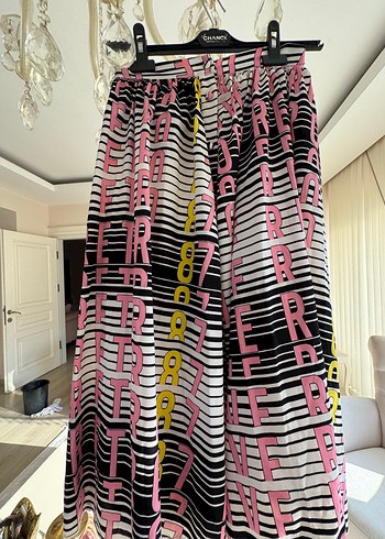 Renkli Baskılı kiloş önden yırtmaçlı twist etek - Görsel 4