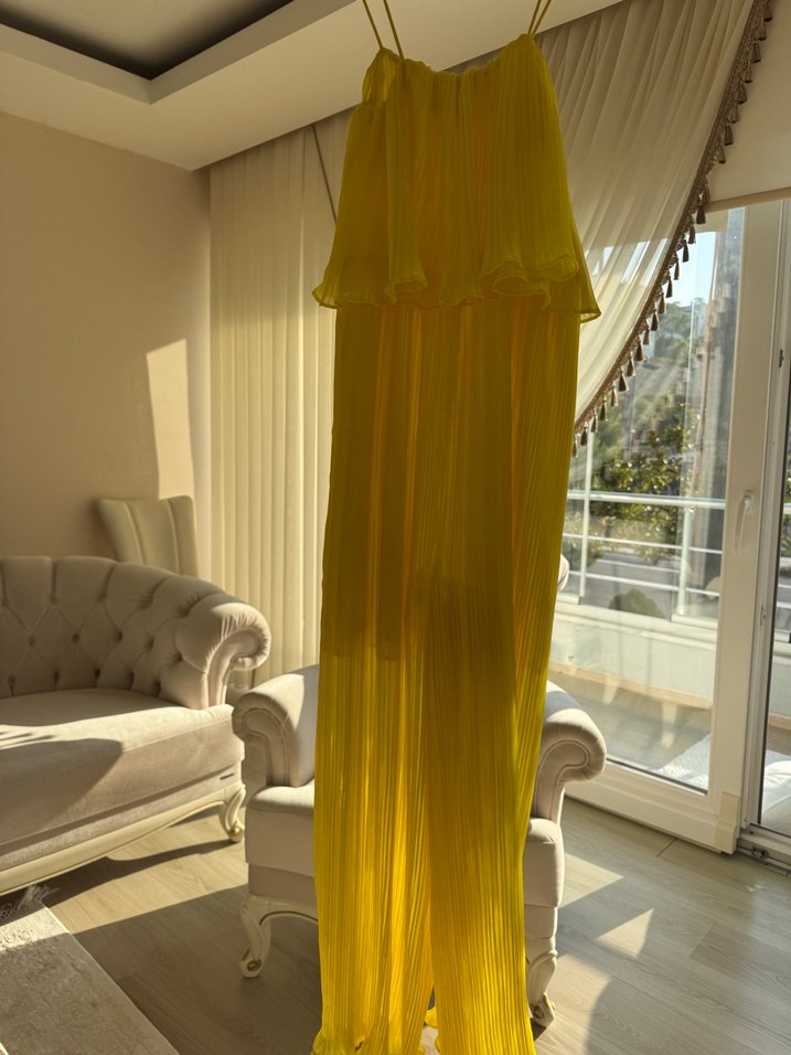 Sarı Pilili  Askılı Tlum - Görsel 4