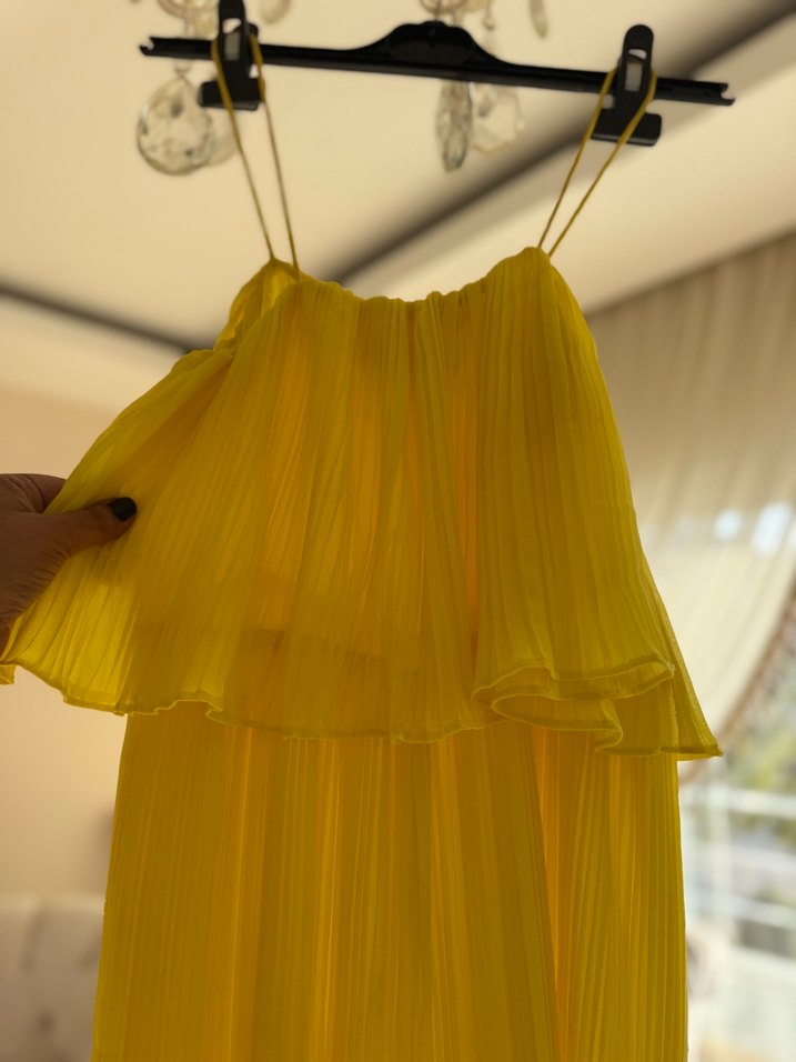 Sarı Pilili  Askılı Tlum - Görsel 2