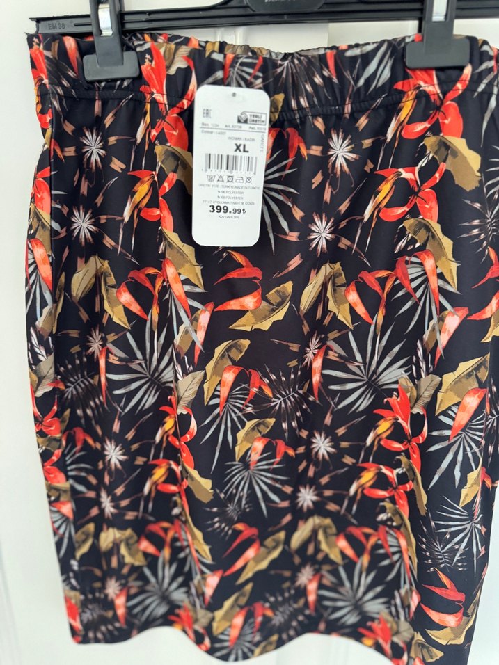 Erkek Çok Renkli Bohem Desenli Mini Etek - Görsel 2