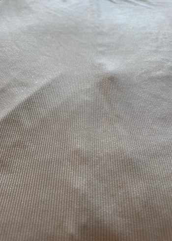 Bej Midi Derin yırtmaçlı simli kalem etek - Görsel 4