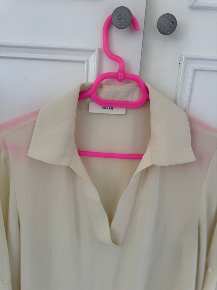 ROMAN MARKA KREM RENK İPEK GÖMLEK - Görsel 3