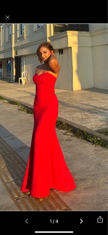 Ateş kırmızısı balık model abiye