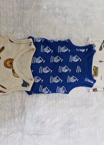 Nakışlı Mavi Erkek Bebek Atlet Zıbın - Görsel 2