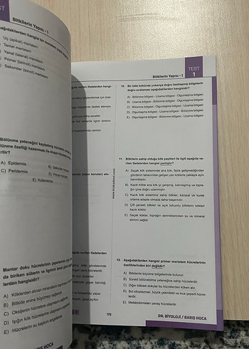  Barış Hoca AYT Dr. Biyoloji Soru Bankası