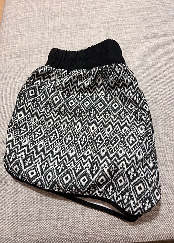 Kadın Siyah-Beyaz Mini Şort - Görsel 2