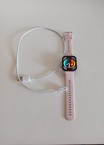 Pembe Akıllı Saat ve Şarj Kablosu Huawei fit 3