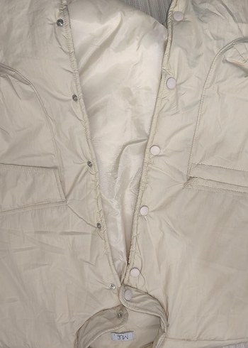 çıtçıt düğmeli Bej Kadın Midi Yelek - Görsel 3