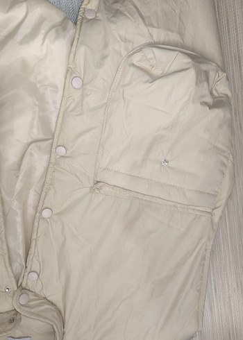 çıtçıt düğmeli Bej Kadın Midi Yelek - Görsel 4