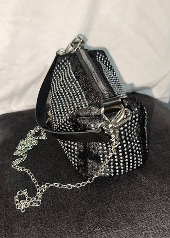 Parlak Siyah Payetli Kadın Çanta - Görsel 4