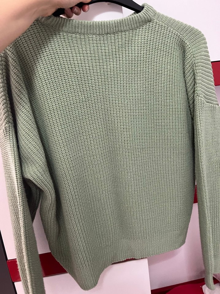 Yeşil  Triko Kadın Kazak - Görsel 2