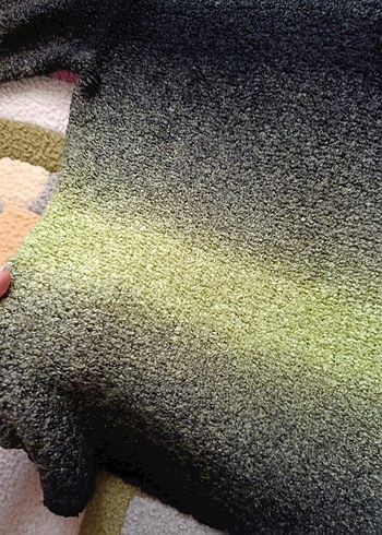 Fosfor yeşili Balıkçı Yaka Örgü Kazak - Görsel 2