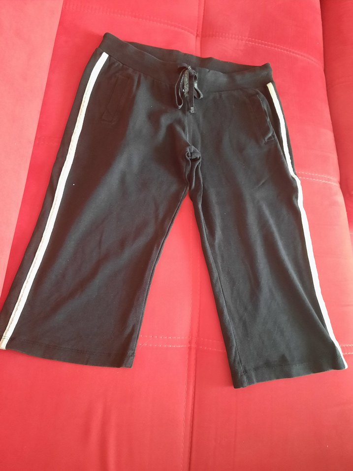 xside Siyah Kuşaklı Rahat Eşofman Altı, kapri - Görsel 5