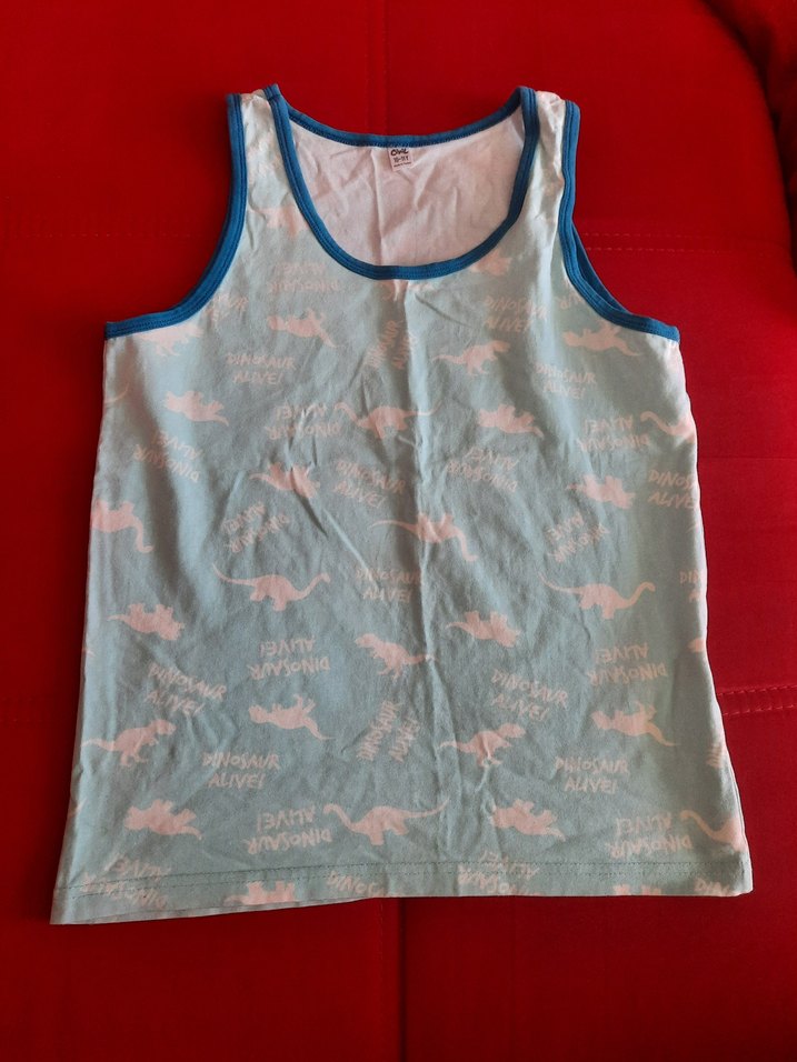 Mavi Dinozor Baskılı Çocuk Atlet - Görsel 2