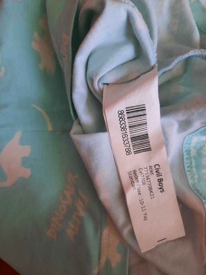 Mavi Dinozor Baskılı Çocuk Atlet - Görsel 4