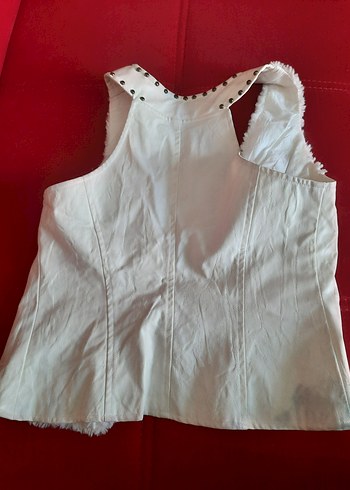 Beyaz Kürklü Kolsuz Yelek - Görsel 10