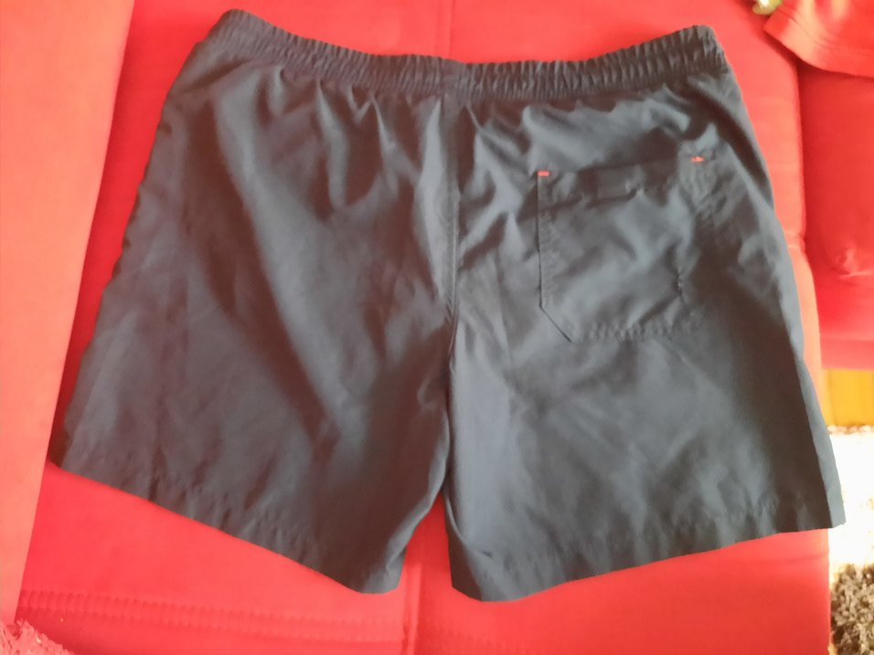 Düz lacivert Kemerli Erkek Mini Şort - Görsel 2