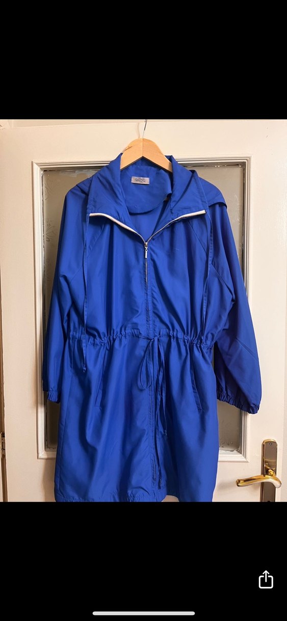 Mavi Midi Boy Rahat Kesim Yağmurluk - Görsel 3