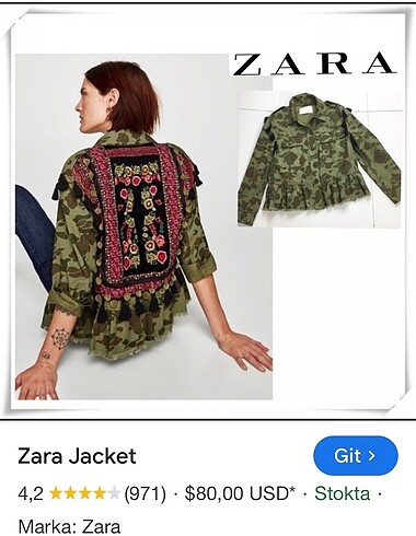 Zara motifli ceket