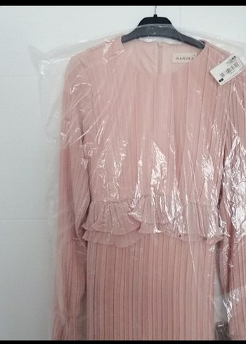 Manuka pilise detaylı uzun elbise - Görsel 2