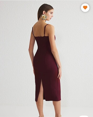 Trendyol & Milla Askılı bordo elbise