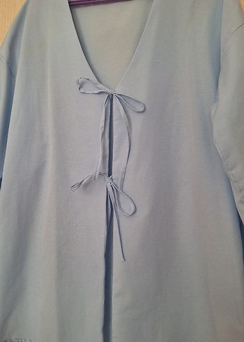 Mavi V Yakalı kimono - Görsel 6