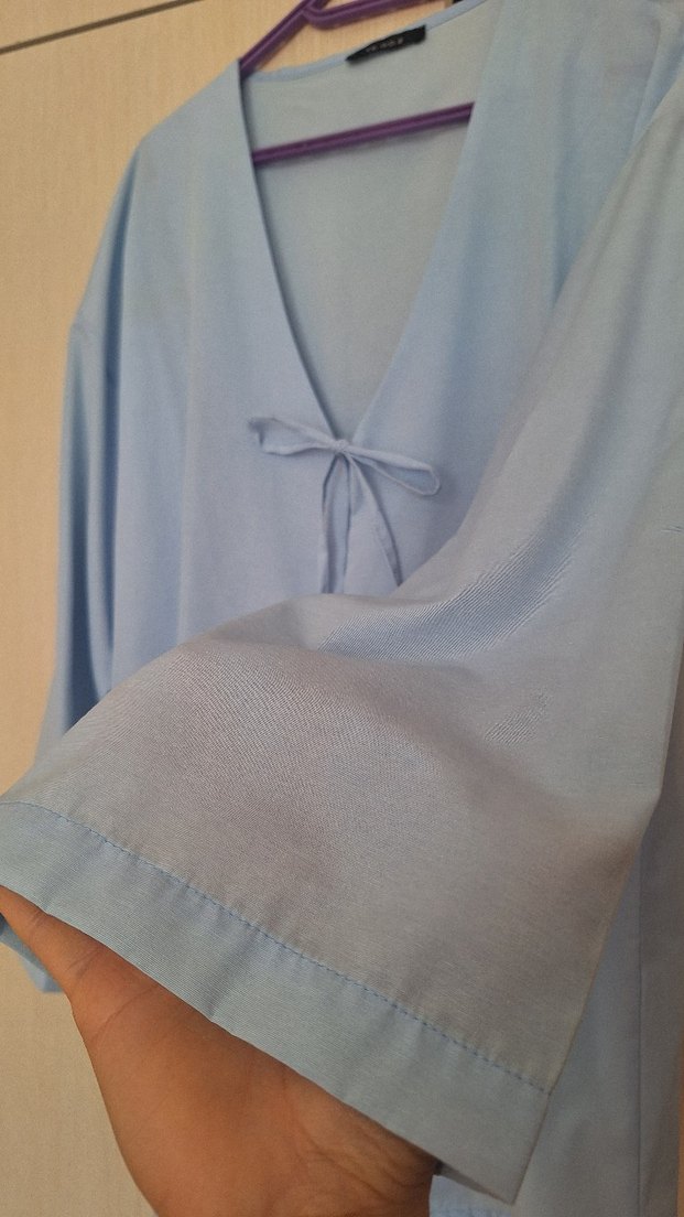 Mavi V Yakalı kimono - Görsel 3