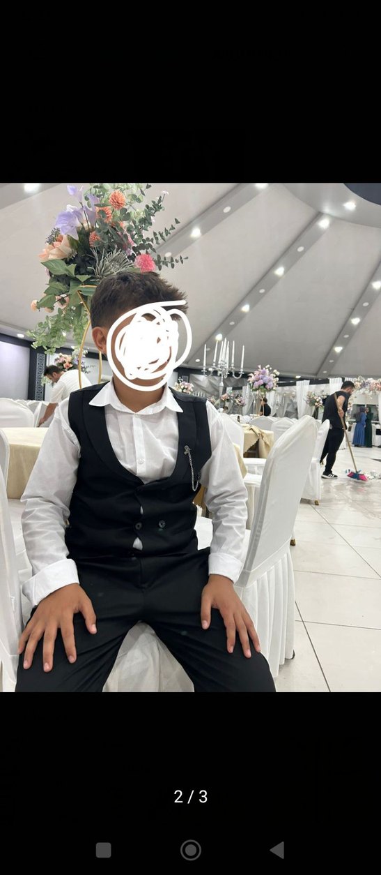 Çocuk Siyah Kemerli Yelekli Takım - Görsel 2