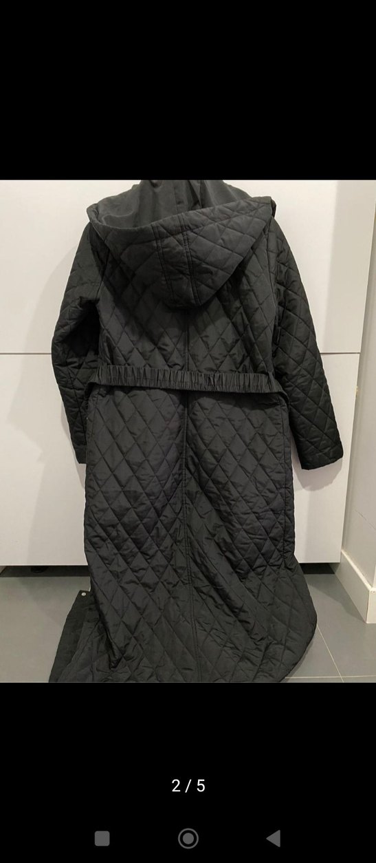 Kuşaklı Siyah Midi Kadın Armine Mont - Görsel 3