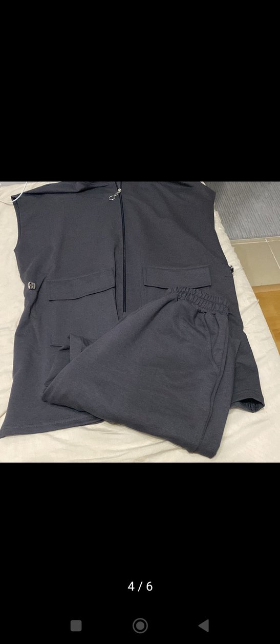 Gri Kadın Regular Fit Midi Takım - Görsel 3