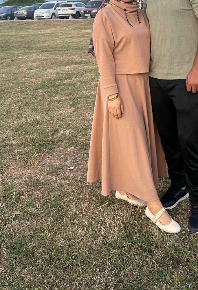 Bej Drapeli Armine Kadın Uzun Takım - Görsel 3